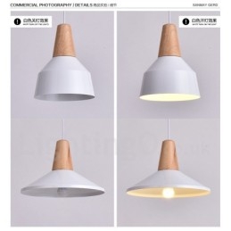 Lampă suspendată modernă, contemporană, din lemn, cu 1 lumină