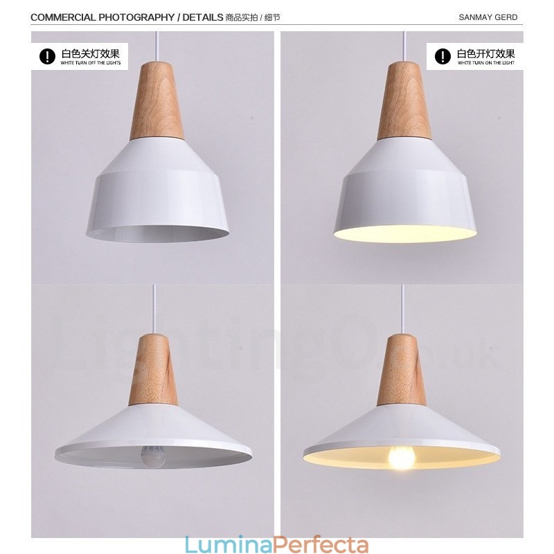 Lampă suspendată modernă, contemporană, din lemn, cu 1 lumină