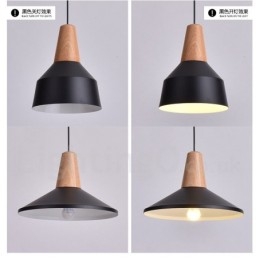 Lampă suspendată modernă, contemporană, din lemn, cu 1 lumină