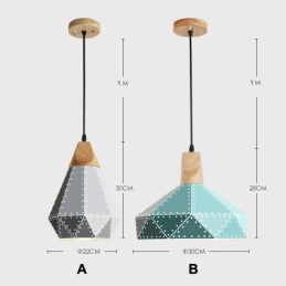 Lampă suspendată din lemn, 1 lumină, modernă și contemporană din metal
