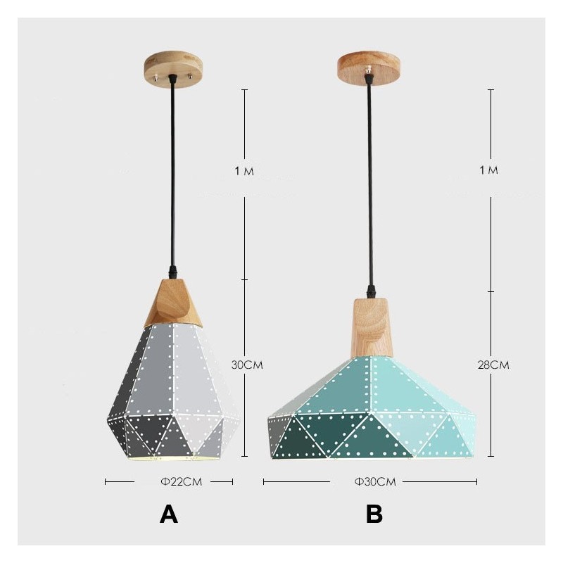 Lampă suspendată din lemn, 1 lumină, modernă și contemporană din metal