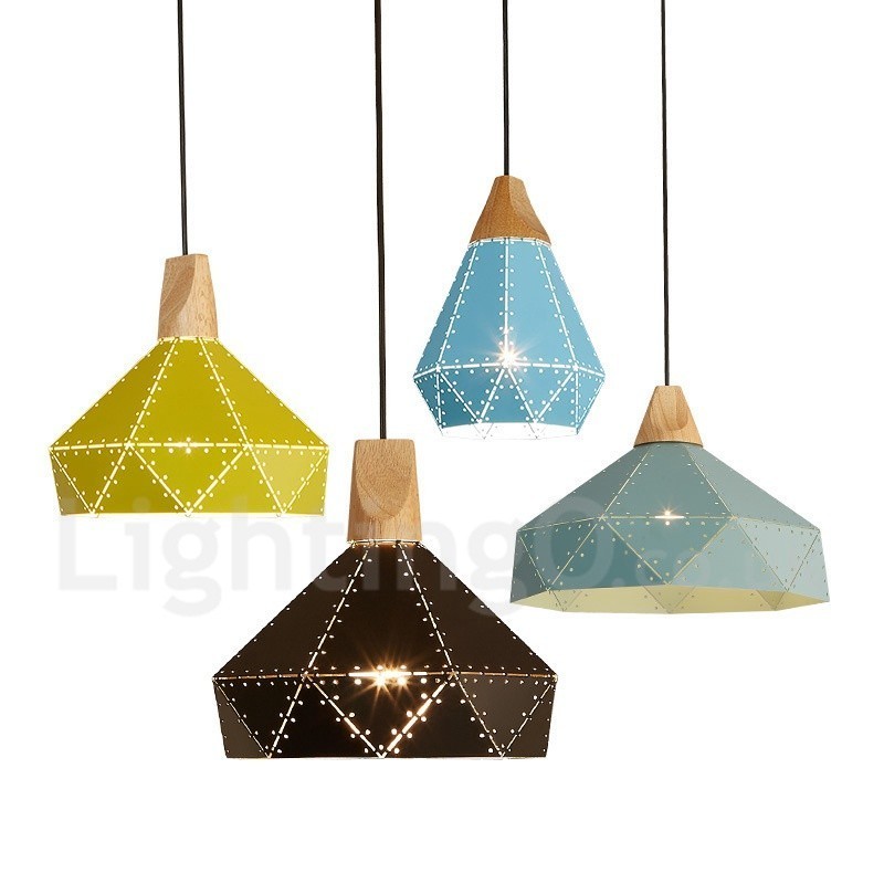 Lampă suspendată din lemn, 1 lumină, modernă și contemporană din metal