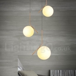 Lampă suspendată modernă și contemporană cu 1 lumină, cu abajur din sticlă