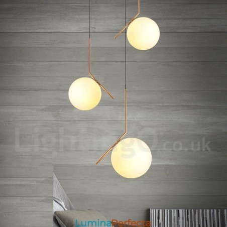 Lampă suspendată modernă și contemporană cu 1 lumină, cu abajur din sticlă