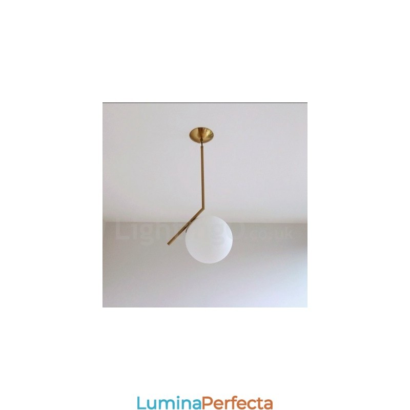 Lampă suspendată modernă și contemporană cu 1 lumină, cu abajur din sticlă