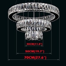Lustre de cristal Iluminat modern Trei inele D305070 K9 Plafoniere mari din cristal