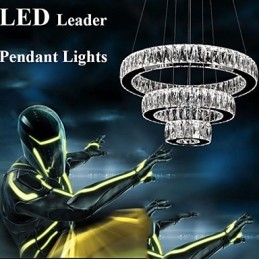 Lustre de cristal Iluminat modern Trei inele D305070 K9 Plafoniere mari din cristal
