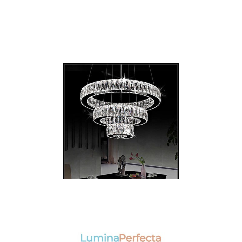 Lustre de cristal Iluminat modern Trei inele D305070 K9 Plafoniere mari din cristal