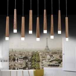 Lampă suspendată modernă, contemporană, din lemn, cu 1 lumină