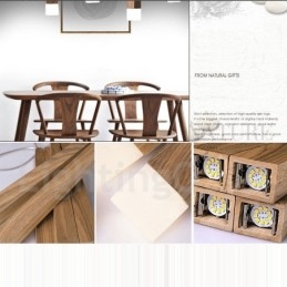 Lampă suspendată modernă, contemporană, din lemn, cu 1 lumină