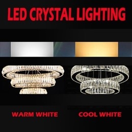 Lustre de cristal Iluminat modern Trei inele D305070 K9 Plafoniere mari din cristal