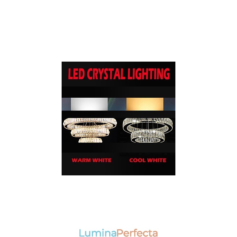 Lustre de cristal Iluminat modern Trei inele D305070 K9 Plafoniere mari din cristal