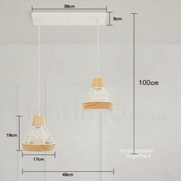 Lampă suspendată din lemn din metal