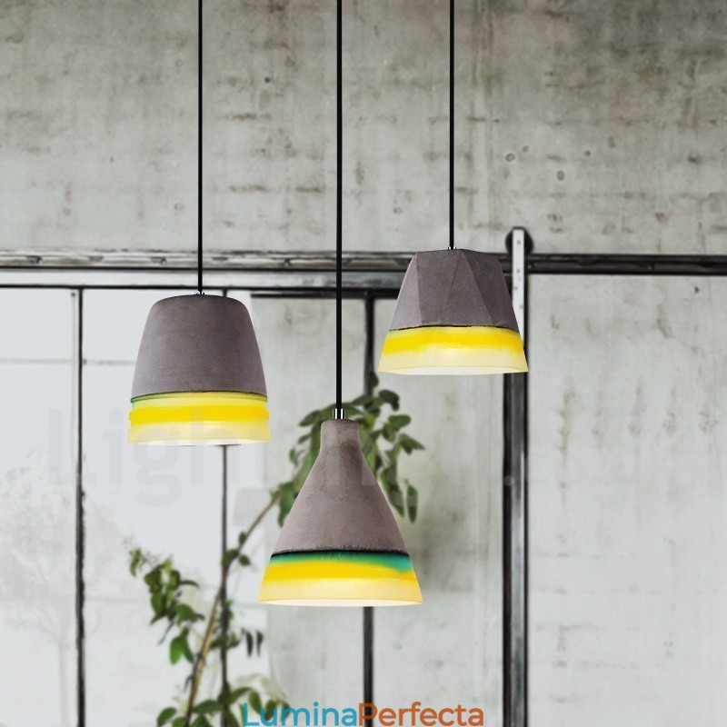 Lampă suspendată vintage din beton cu 1 lumină