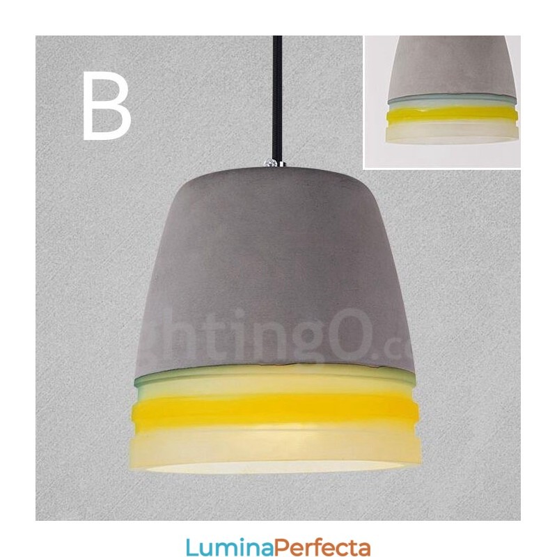 Lampă suspendată vintage din beton cu 1 lumină