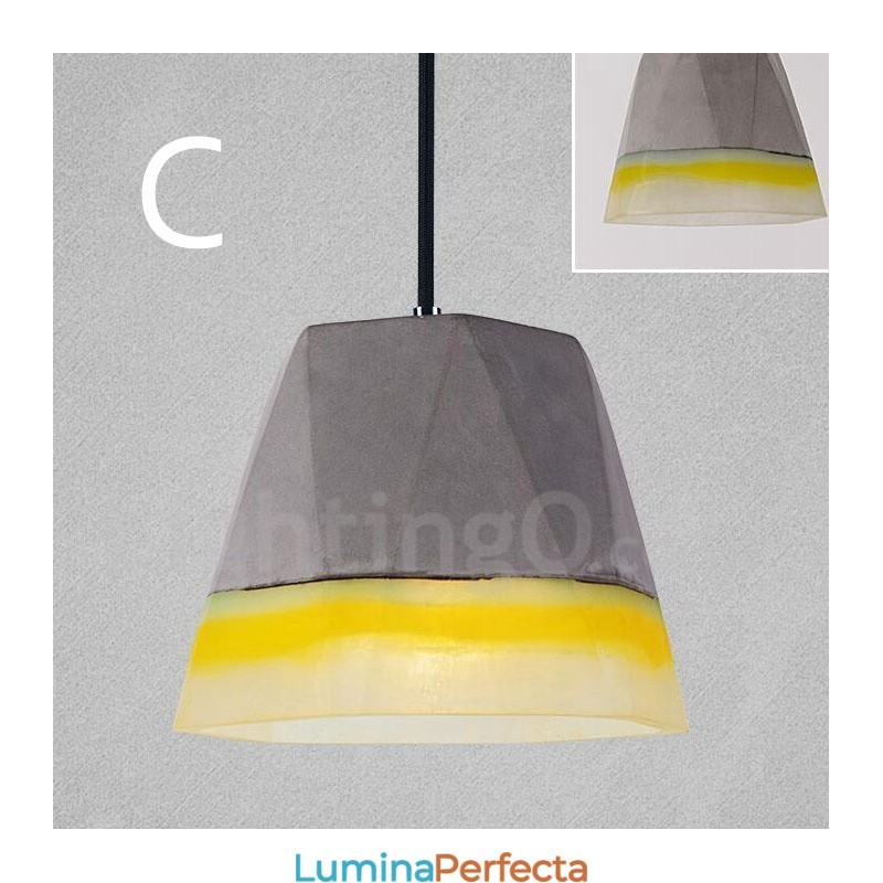 Lampă suspendată vintage din beton cu 1 lumină