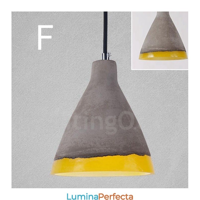 Lampă suspendată vintage din beton cu 1 lumină