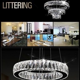 Lustre de cristal Iluminat modern Trei inele D305070 K9 Plafoniere mari din cristal