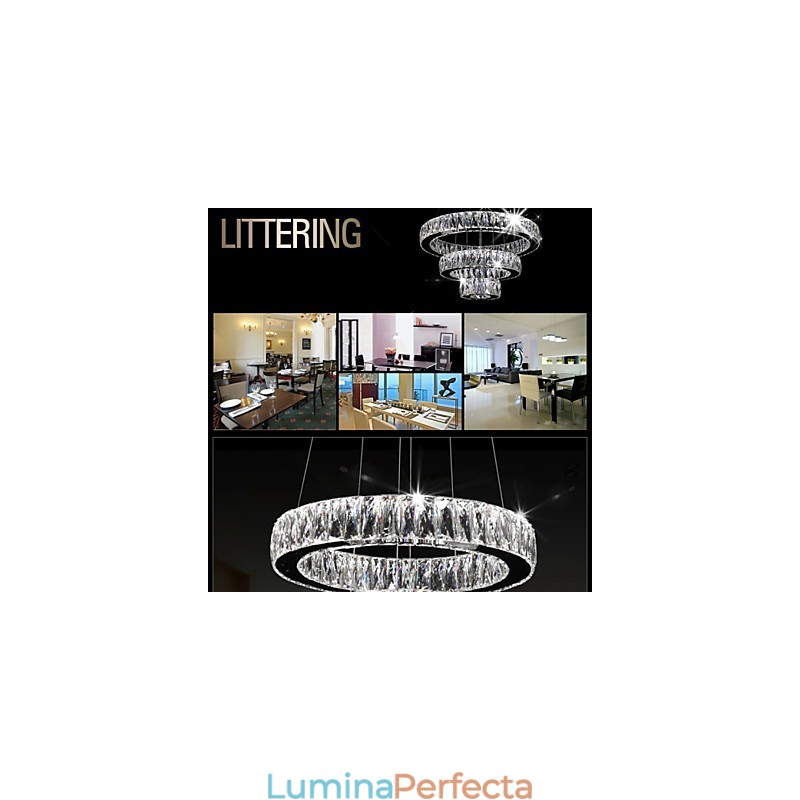 Lustre de cristal Iluminat modern Trei inele D305070 K9 Plafoniere mari din cristal