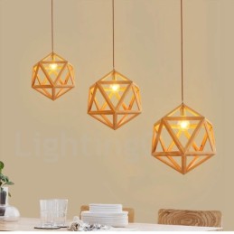 Lampă suspendată modernă contemporană din lemn cu 1 lumină