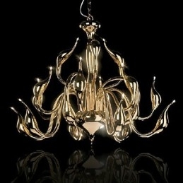Candelabru modern 18 lumini G4 placat cu aur