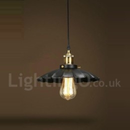 Lampă suspendată vintage din metal negru