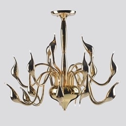 Candelabru modern 18 lumini G4 placat cu aur
