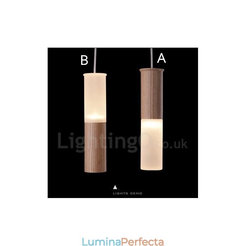 Lampă suspendată din lemn, modernă, cu o lumină
