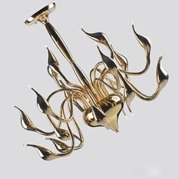 Candelabru modern 18 lumini G4 placat cu aur