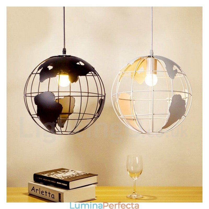 Lampă suspendată din metal Country Vintage Globe