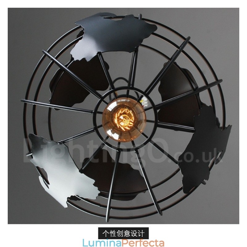 Lampă suspendată din metal Country Vintage Globe