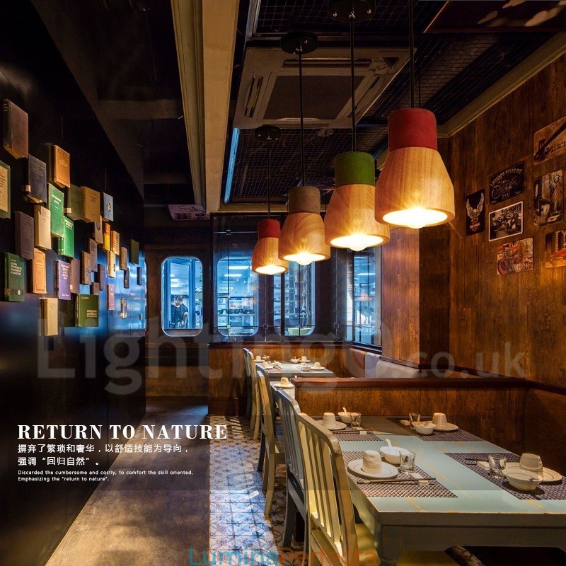 Lampă vintage din lemn de beton