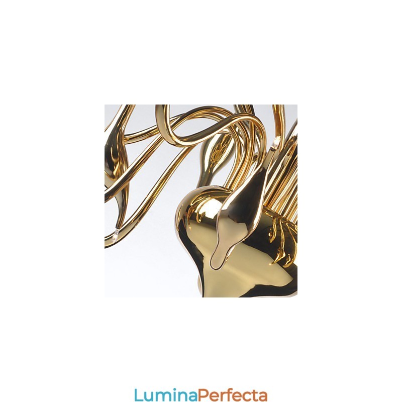 Candelabru modern 18 lumini G4 placat cu aur
