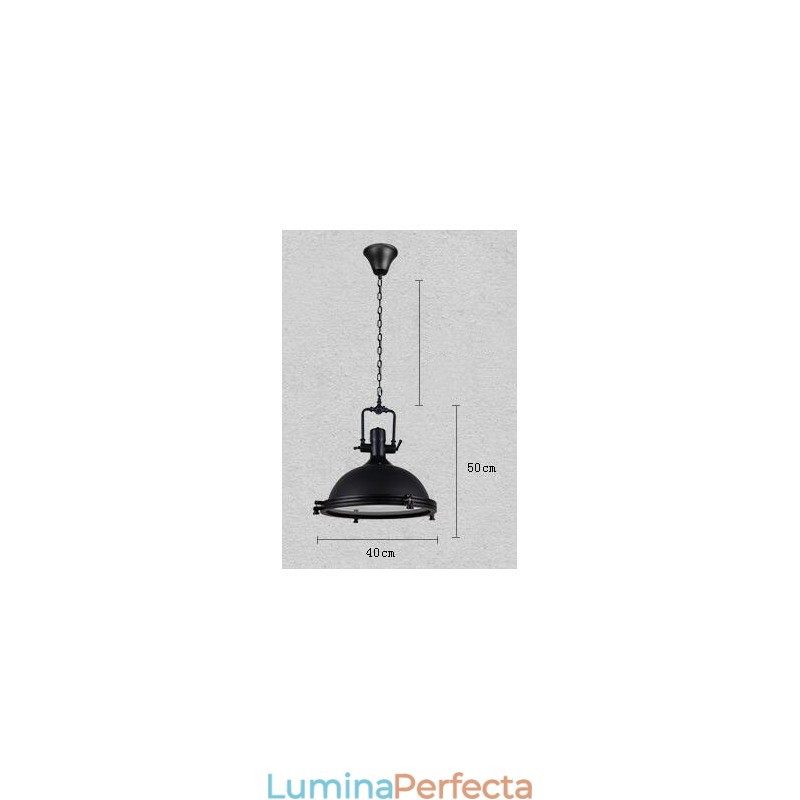 Lampă suspendată metal vintage neagră