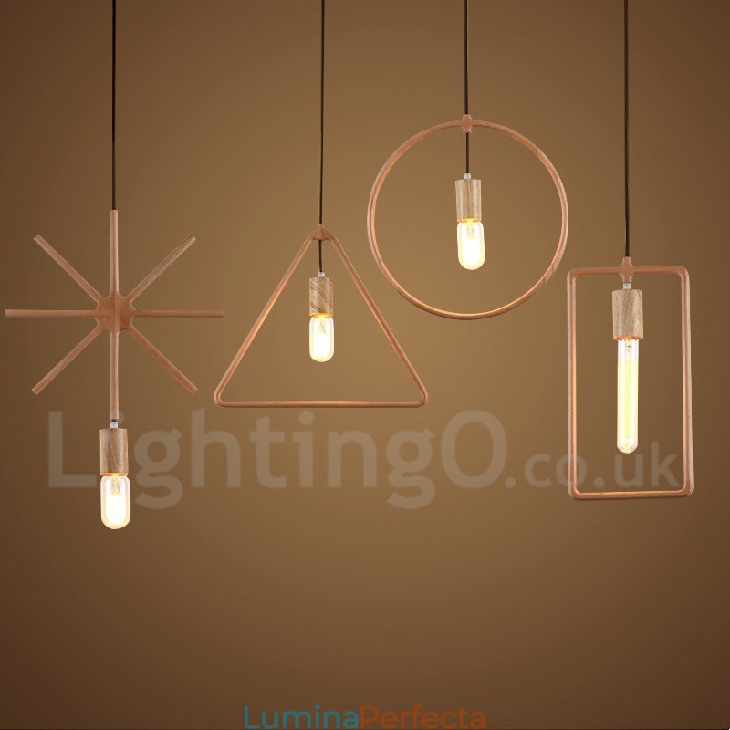 Lampă suspendată din lemn Rustic Lodge cu 1 lumină