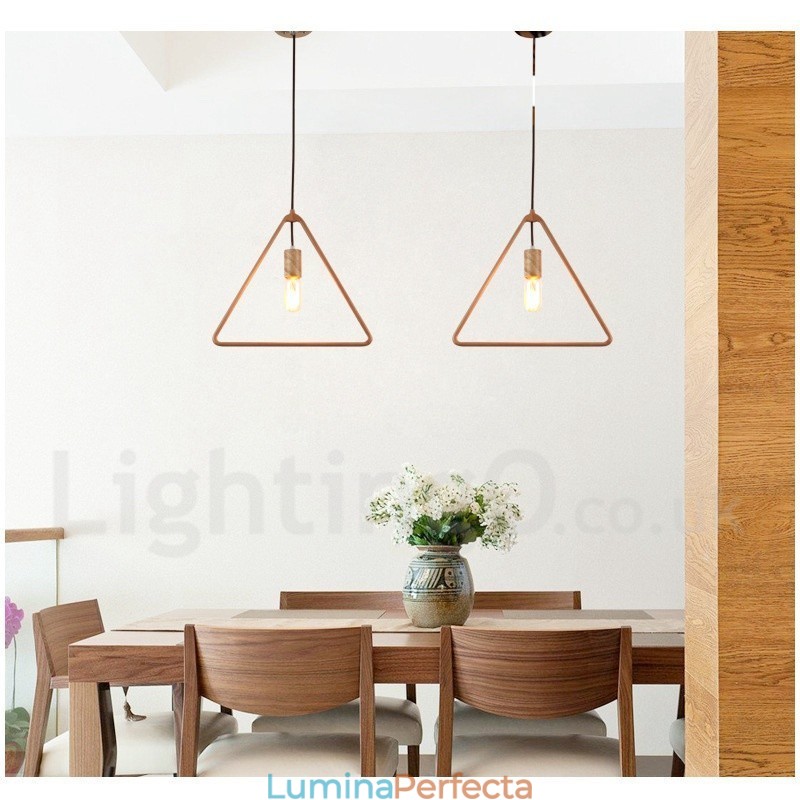 Lampă suspendată din lemn Rustic Lodge cu 1 lumină