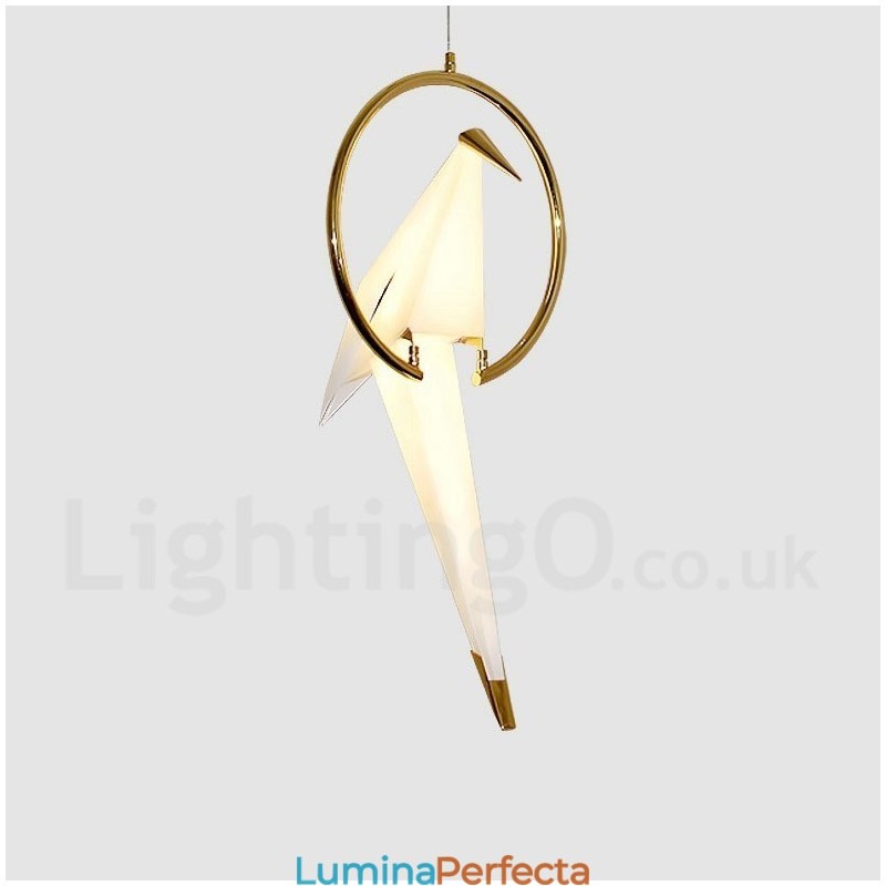 Lampă suspendată modernă contemporană cu macara de hârtie cu 1 lumină