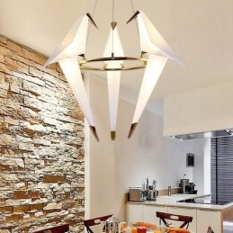 Lampă suspendată modernă și contemporană cu 3 lumini Macara din hârtie