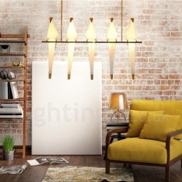 Lampă suspendată cu 5 lumini, macara de hârtie modernă și contemporană