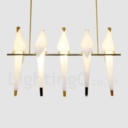 Lampă suspendată cu 5 lumini, macara de hârtie modernă și contemporană