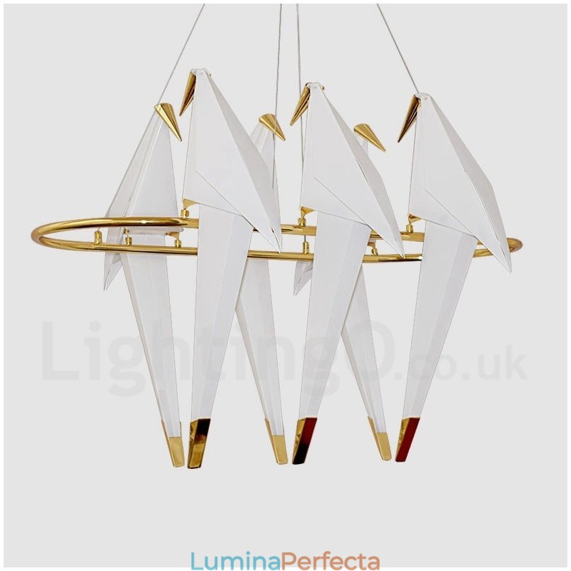 Lampă suspendată modernă și contemporană cu 6 lumini Macara din hârtie