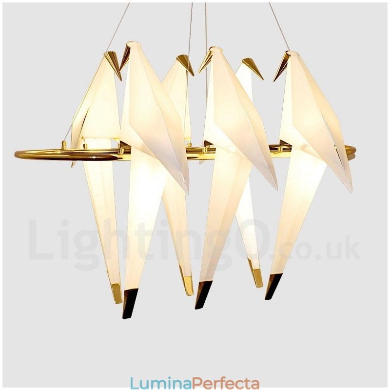 Lampă suspendată modernă și contemporană cu 6 lumini Macara din hârtie