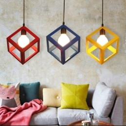 Lampă suspendată modernă, contemporană, multicoloră, metal cu 1 lumină