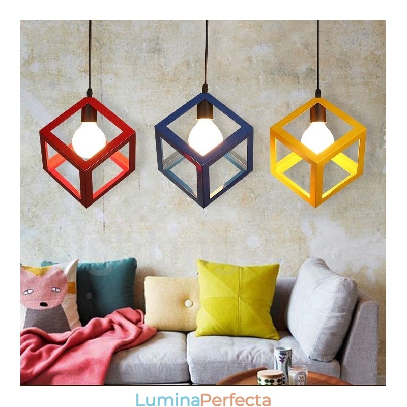Lampă suspendată modernă, contemporană, multicoloră, metal cu 1 lumină