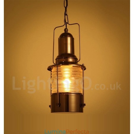 Lampă cu pandantiv cu lanternă retro vintage cu 1 lumină Lampă cu pandantiv cu lanternă retro vintage cu 1 lumină