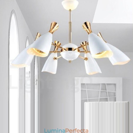 Candelabru modern contemporan cu 6 lumini Candelabru modern contemporan cu 6 lumini
