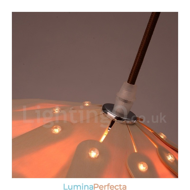 Lampă suspendată rustic Lodge din lemn de pin