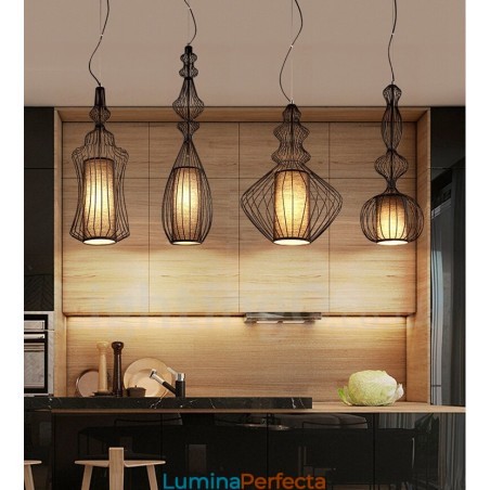 Lampă suspendată în formă de vază metal vintage Lampă suspendată în formă de vază metal vintage