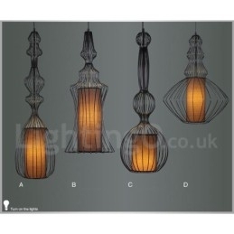 Lampă suspendată în formă de vază metal vintage