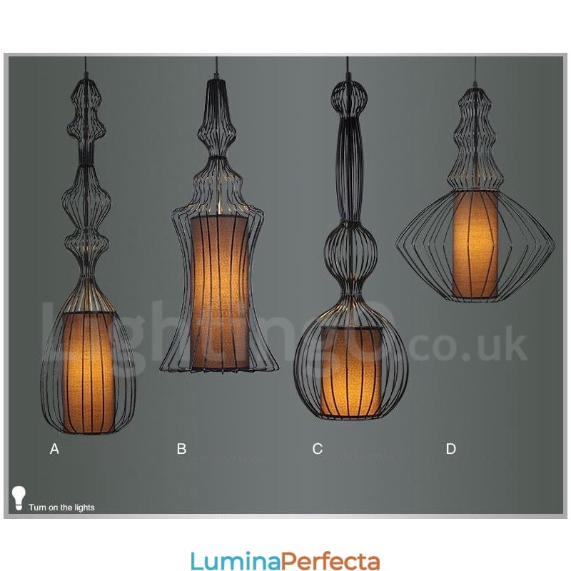 Lampă suspendată în formă de vază metal vintage